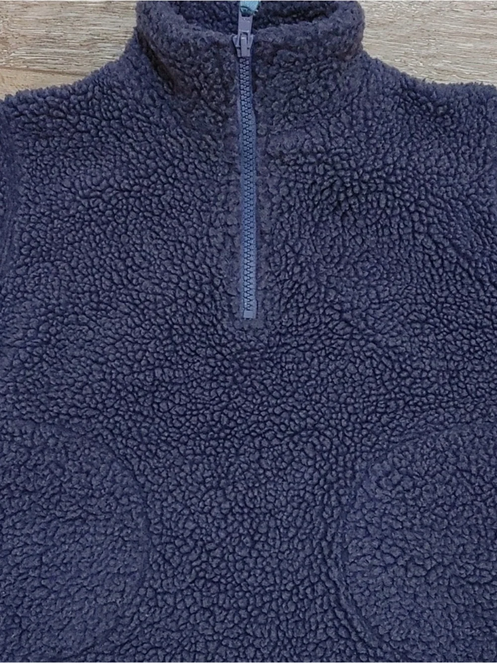 MINI BODEN CADET BLUE TEDDY SHERPA 3/4 ZIP PULL OVER SIZE 13-14 YEARS OLD!
